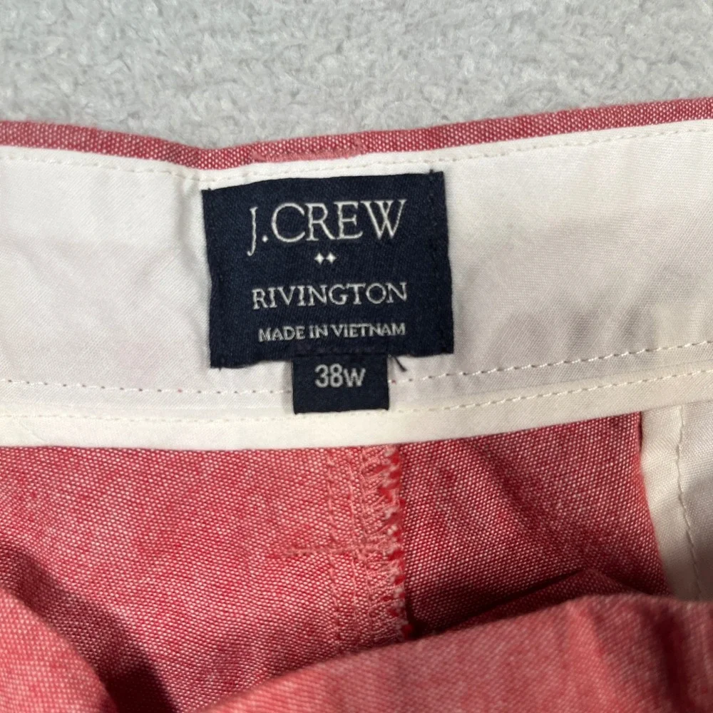 J.Crew Rivington Chino Shorts Flat Front Casual Everyday Red Size 38 x‎ 10